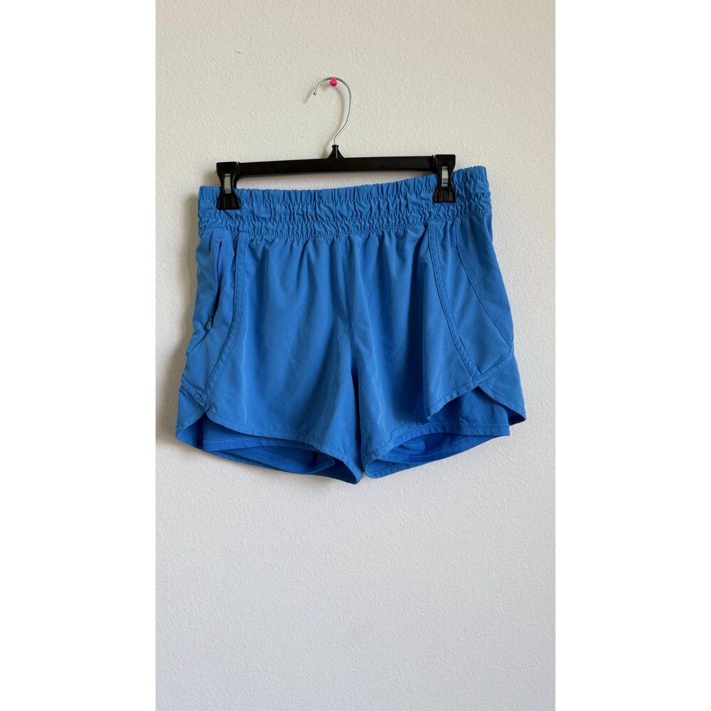 Avia Womens Size 8 Blue Athletic Running Shorts Elastic Waist Pockets